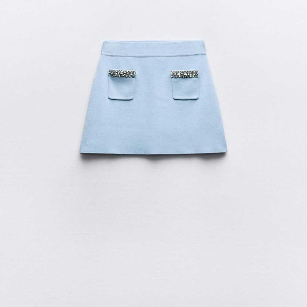 Zara jewel plain knit mini skirt - Picture 7 of 9